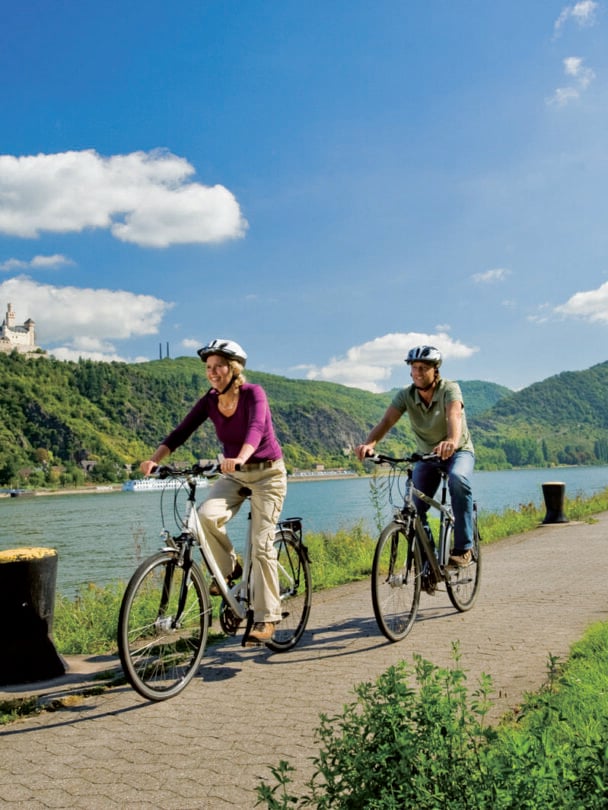 happy cyclists rhine