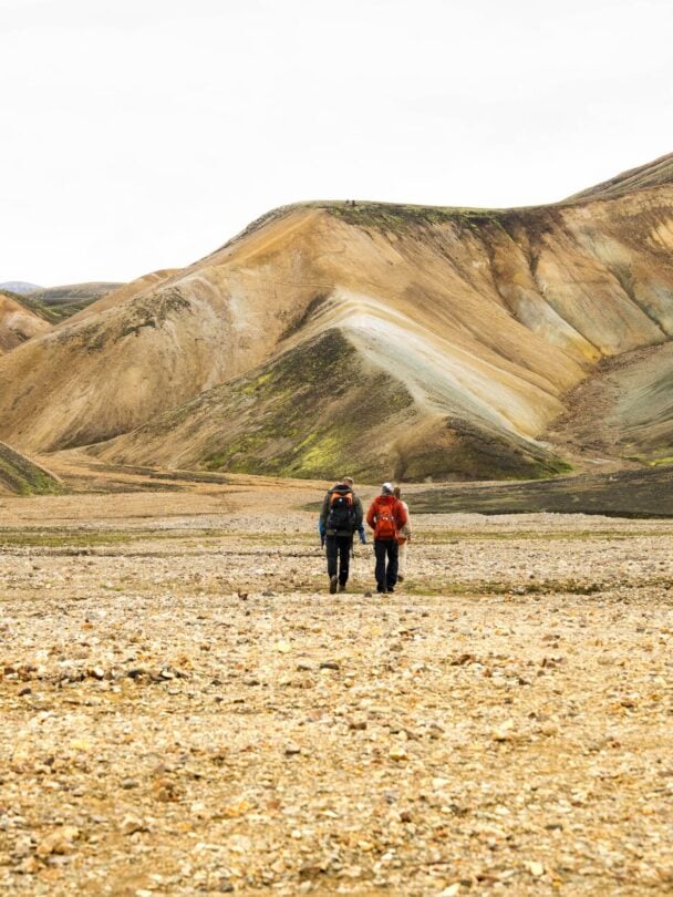 landmannalaugar two hikers